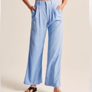 Abercrombie Linen Collection Blue Tailored Pants